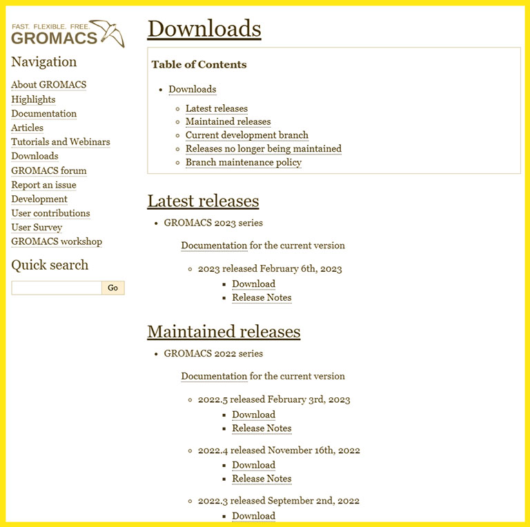 GROMACS_download_page