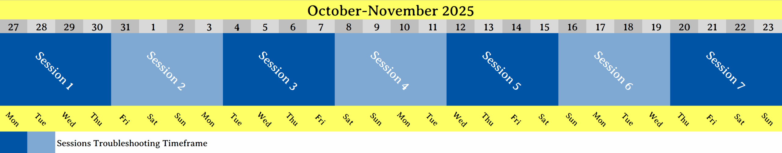 Online Gaussian Workshop Timeline